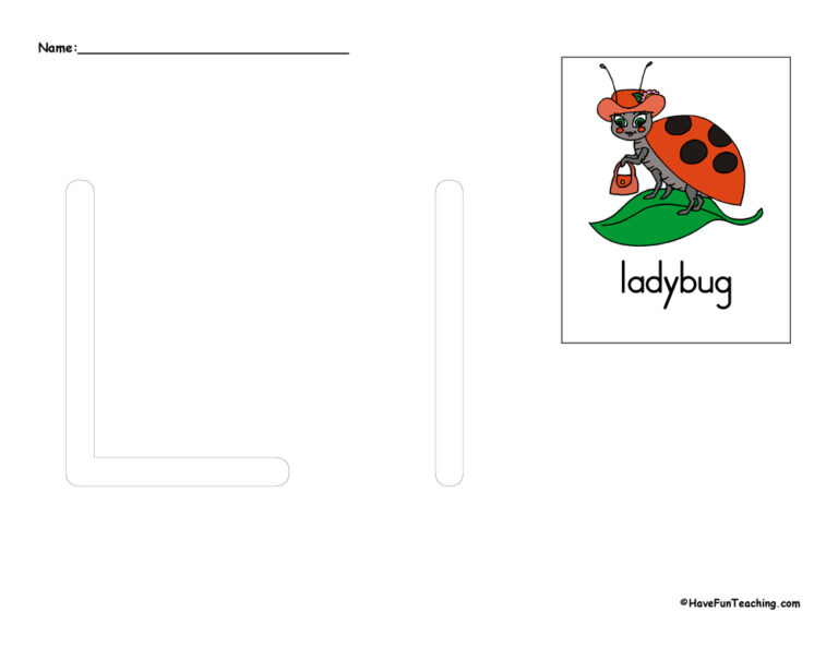 Letter L Tracing Worksheet