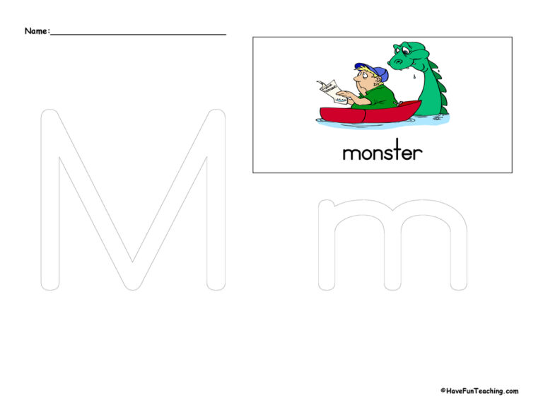 Letter M Tracing Worksheet
