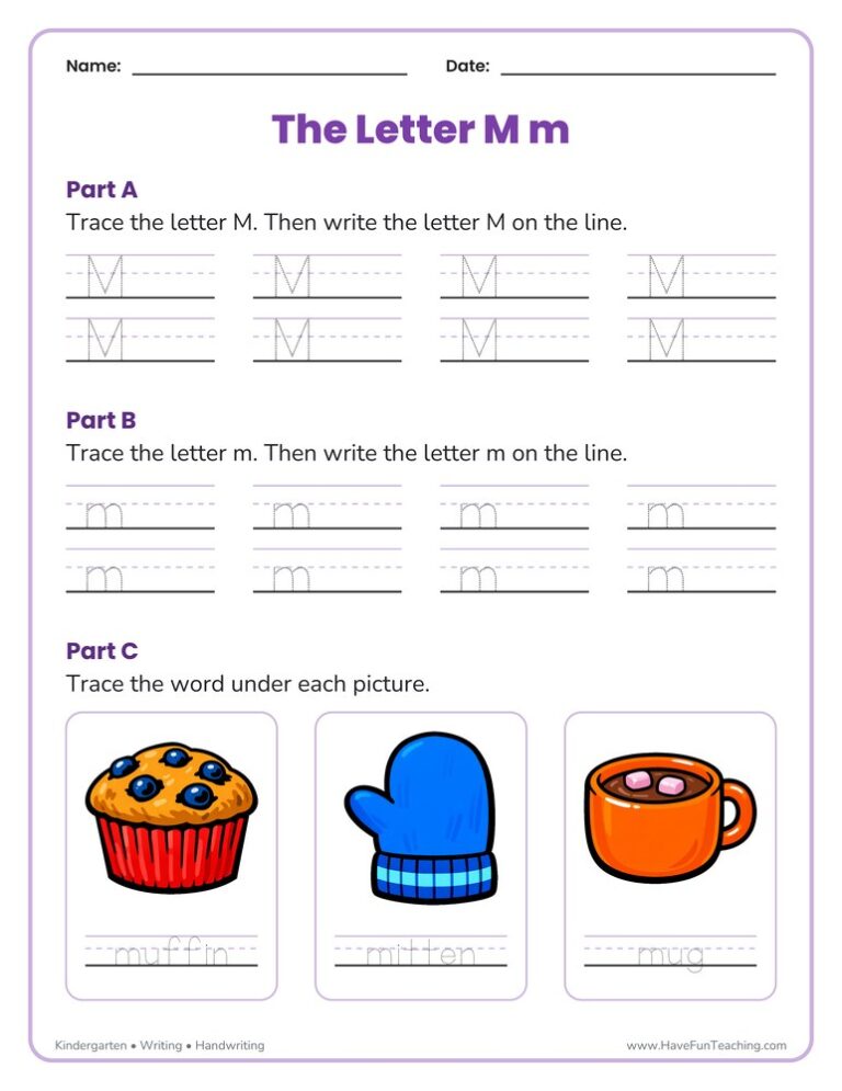 Letter M Tracing Worksheet