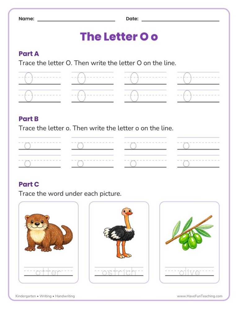 Letter O Tracing Worksheet