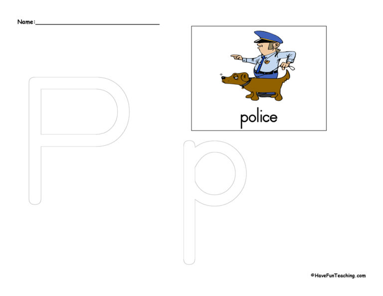 Letter P Tracing Worksheet