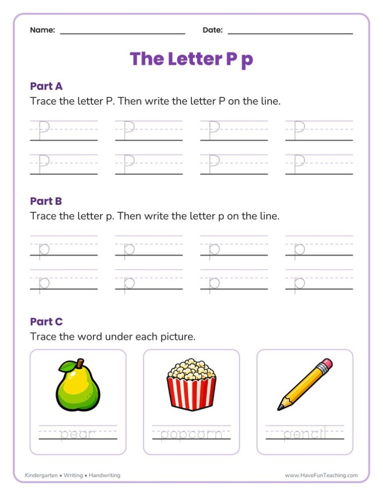 Letter P Tracing Worksheet