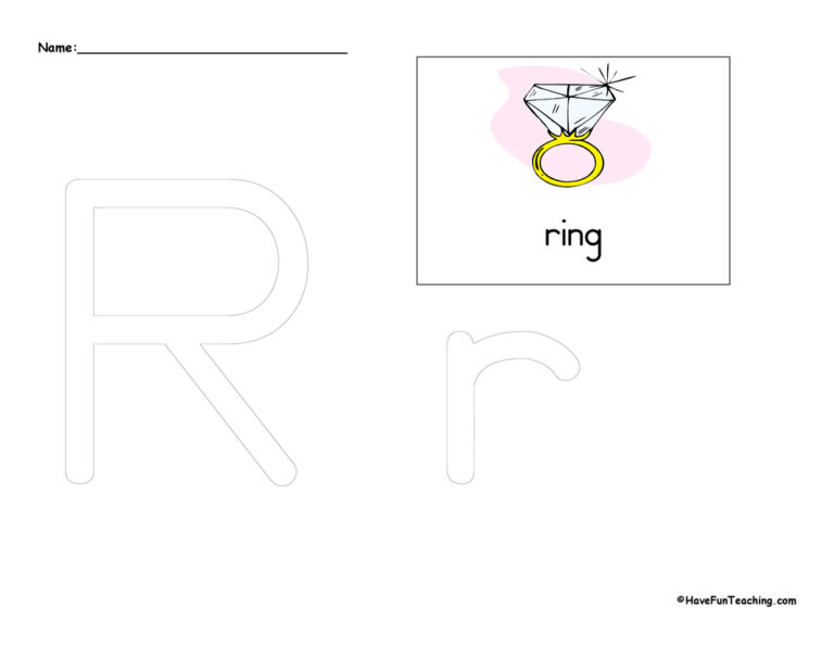 Letter R Tracing Worksheet