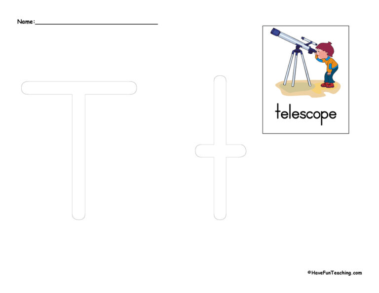 Letter T Tracing Worksheet