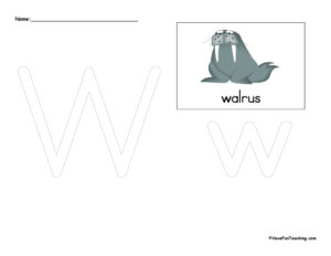 Letter W Tracing Worksheet