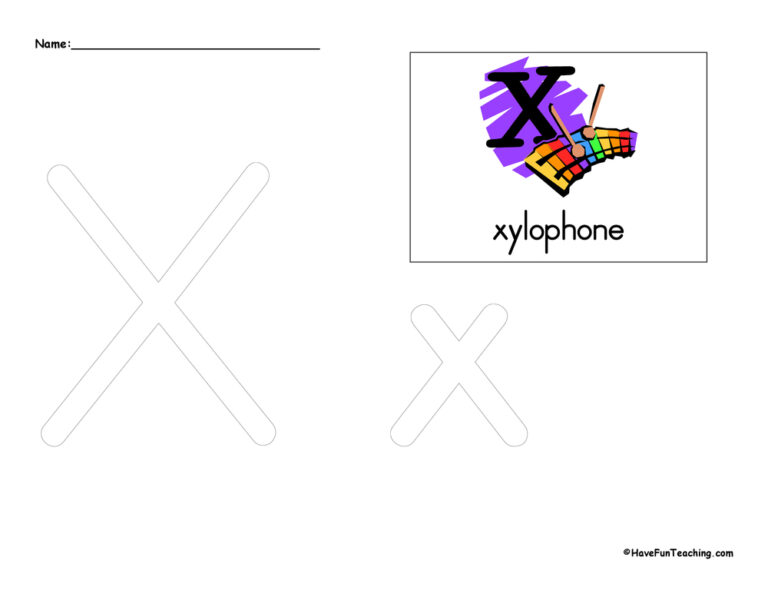 Letter X Tracing Worksheet