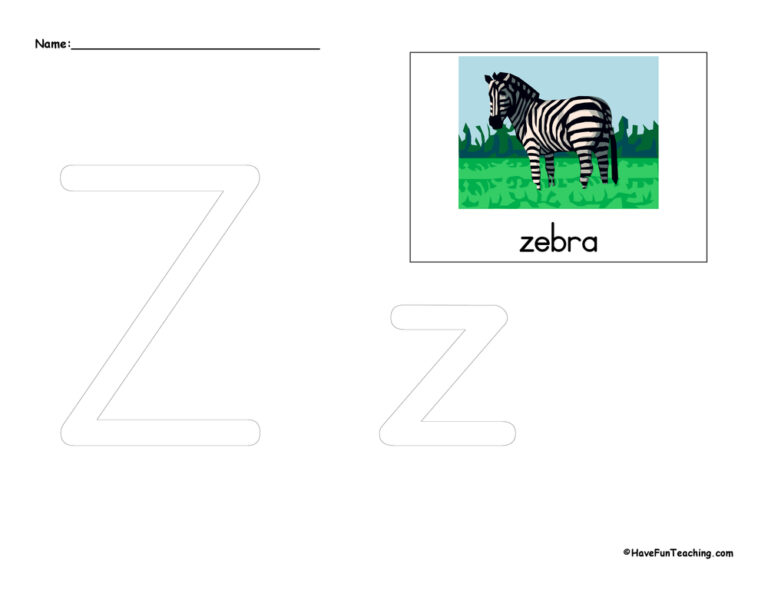 Letter Z Tracing Worksheet