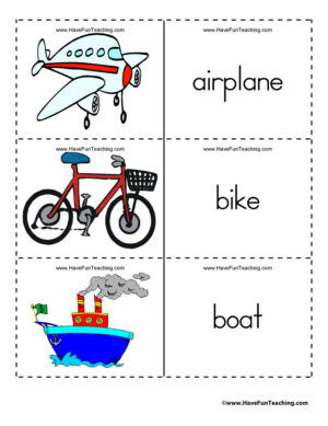 Transportation Flash Cards