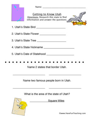 Utah Worksheet
