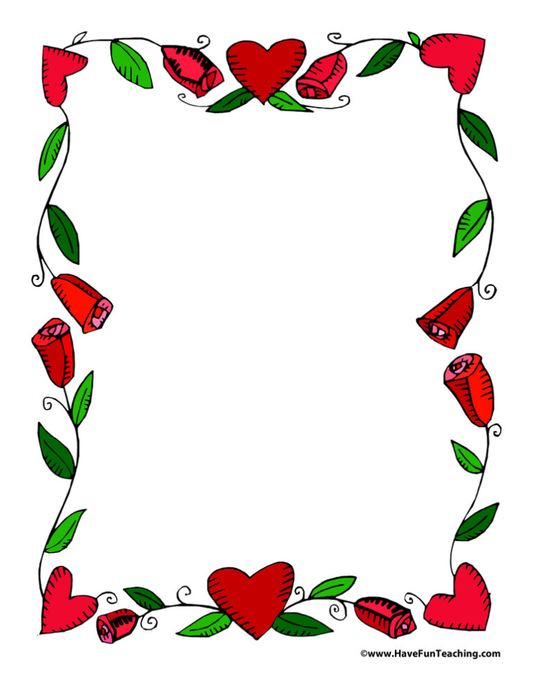 Valentine's Day Hearts and Vines Paper