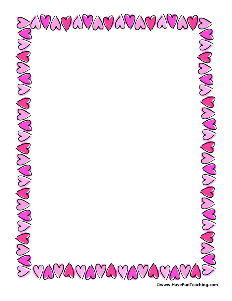 Valentine's Day Hearts Border Paper