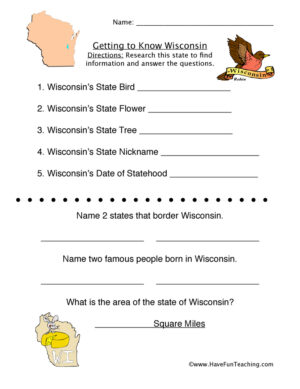 Wisconsin Worksheet