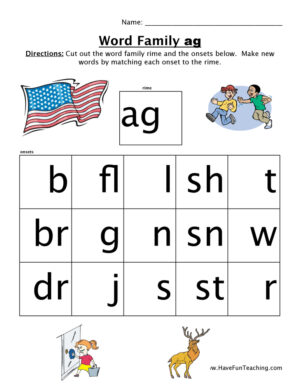 AG Word Family Worksheet