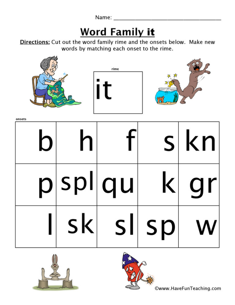 IT Word Family Worksheet