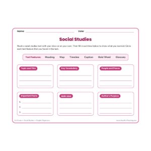 3rd Grade social studies graphic organizer worksheet