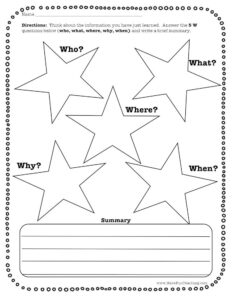 Who What When Where Why Summary Graphic Organizer Worksheet - Have Fun ...