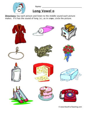 Long Vowel O Circle the Picture Worksheet