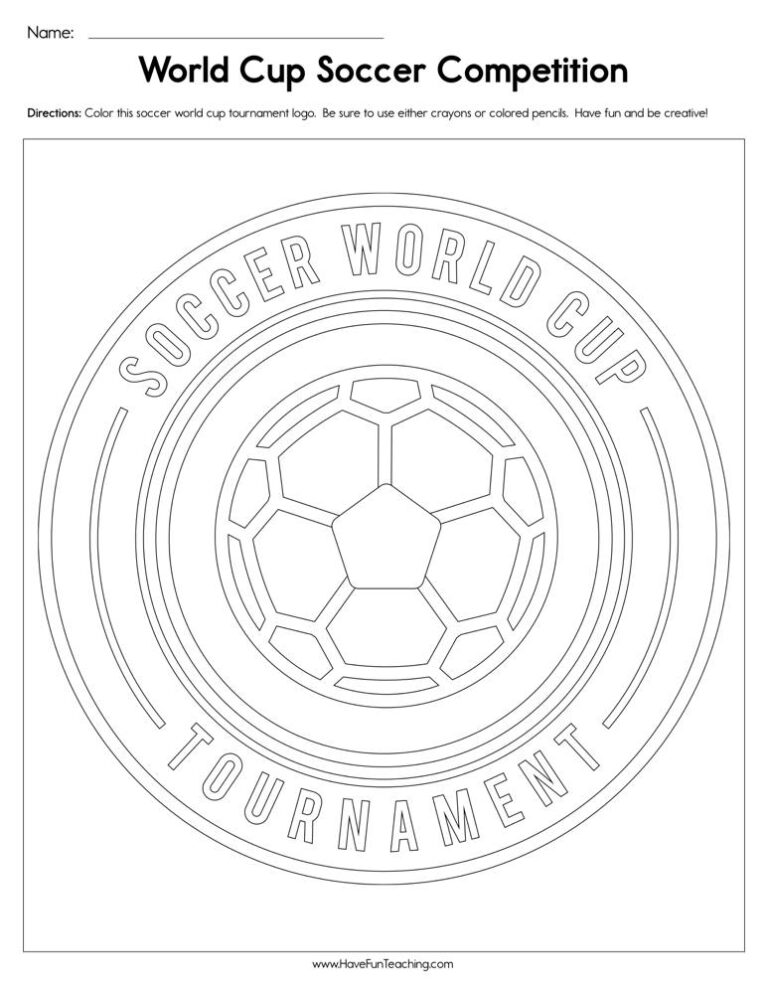 World Cup Soccer Competition Worksheet
