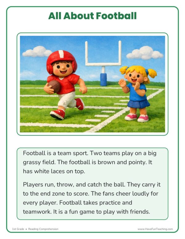 Individual Football Homework All About Football Worksheet - Have Fun Teaching