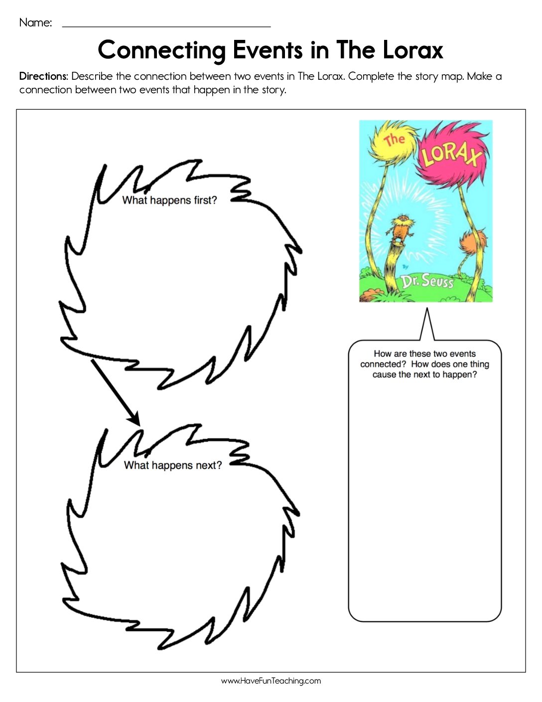 Connecting Events In The Lorax Worksheet • Have Fun Teaching