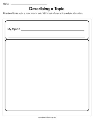 Describing a Topic Worksheet