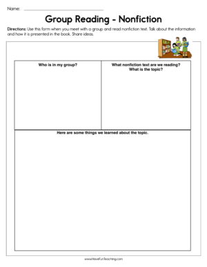 Group Reading Non-Fiction Worksheet