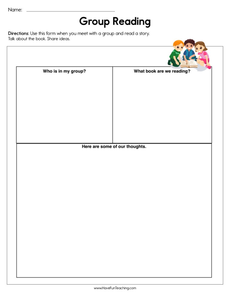 Group Reading Worksheet