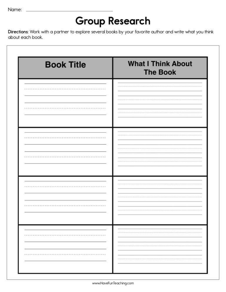 Group Research Worksheet