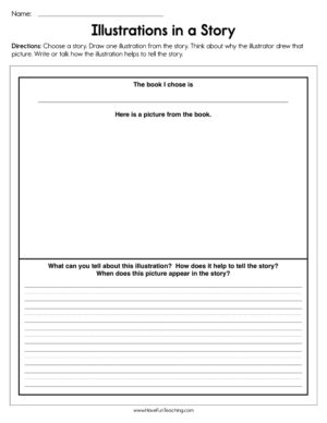 Illustrations in a Story Worksheet