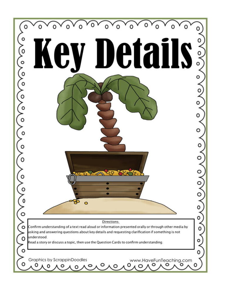 Key Details Story Elements Text Activity