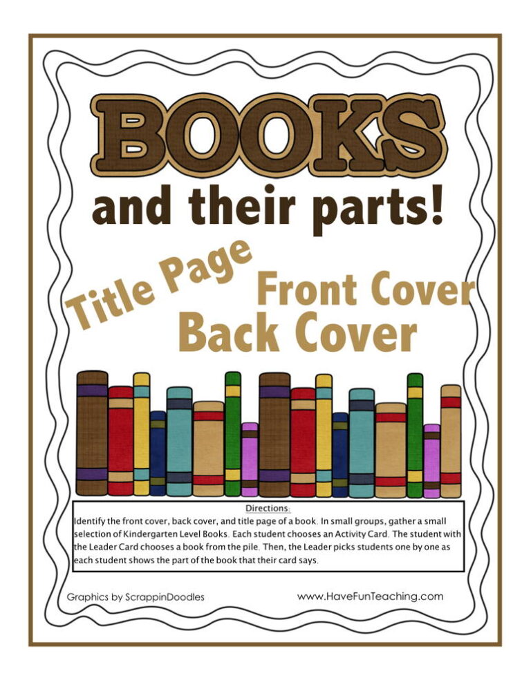 Parts of a Book Activity