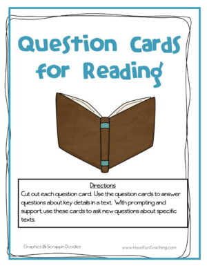 Question Cards for Reading Books Activity