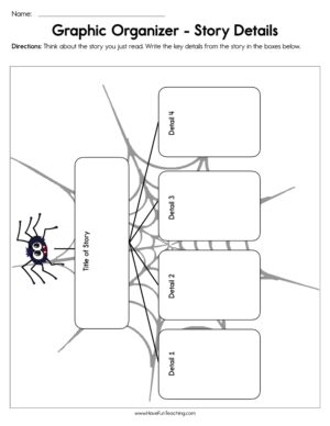 Story Details Graphic Organizer Worksheet