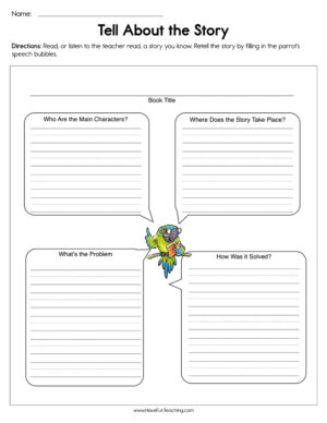 Tell About the Story Worksheet
