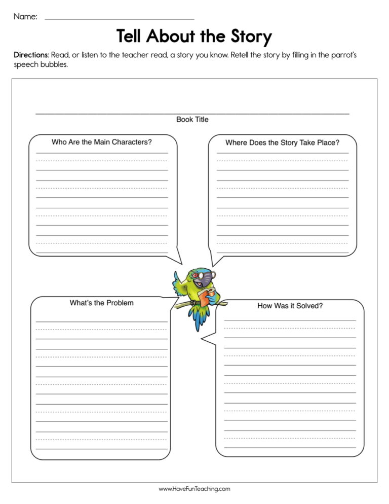 Tell About the Story Worksheet