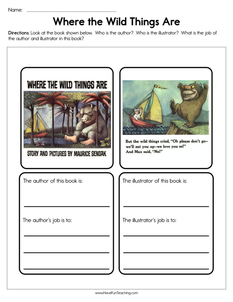 Where the Wild Things Are Worksheet