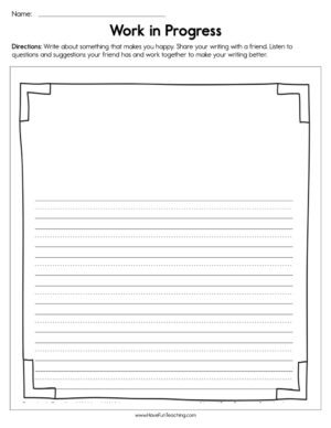 Work in Progress Worksheet