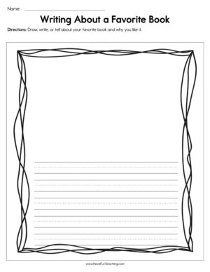 Writing about a Favorite Book Worksheet