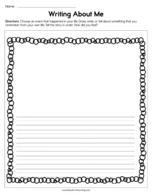 Writing about Me Worksheet