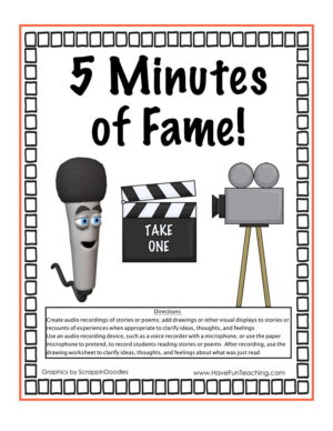 5 Minutes of Fame Read Aloud Activity