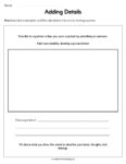 Adding Story Details Worksheet - Have Fun Teaching