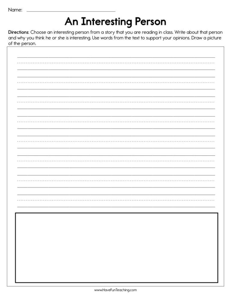 An Interesting Person Worksheet