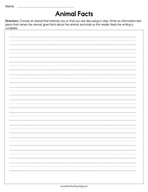 Animal Facts Worksheet