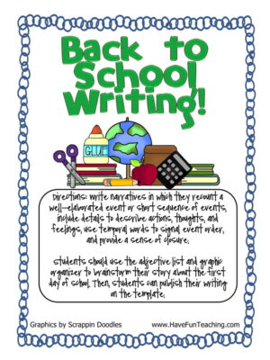 Back to School Adjective Writing Activity