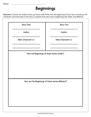 Beginnings Worksheet