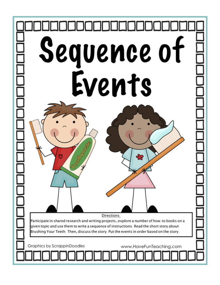 Brushing Your Teeth Sequencing Activity