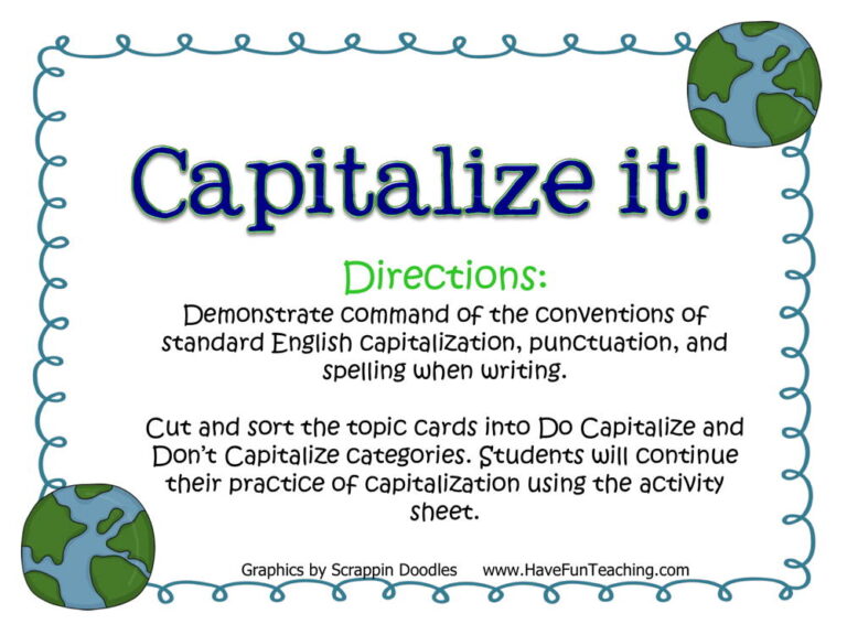 Capitalize It Activity