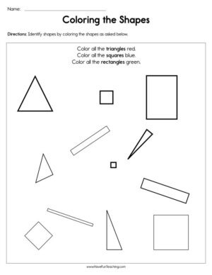 Coloring the Shapes Worksheet