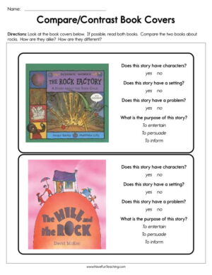 Compare Contrast Book Covers Worksheet