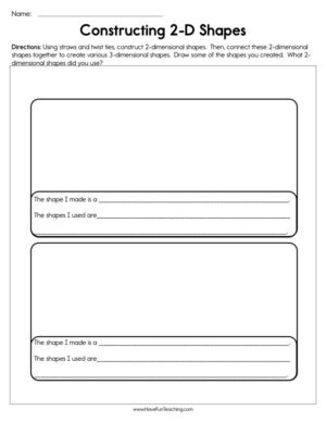 Constructing 2-D Shapes Worksheet